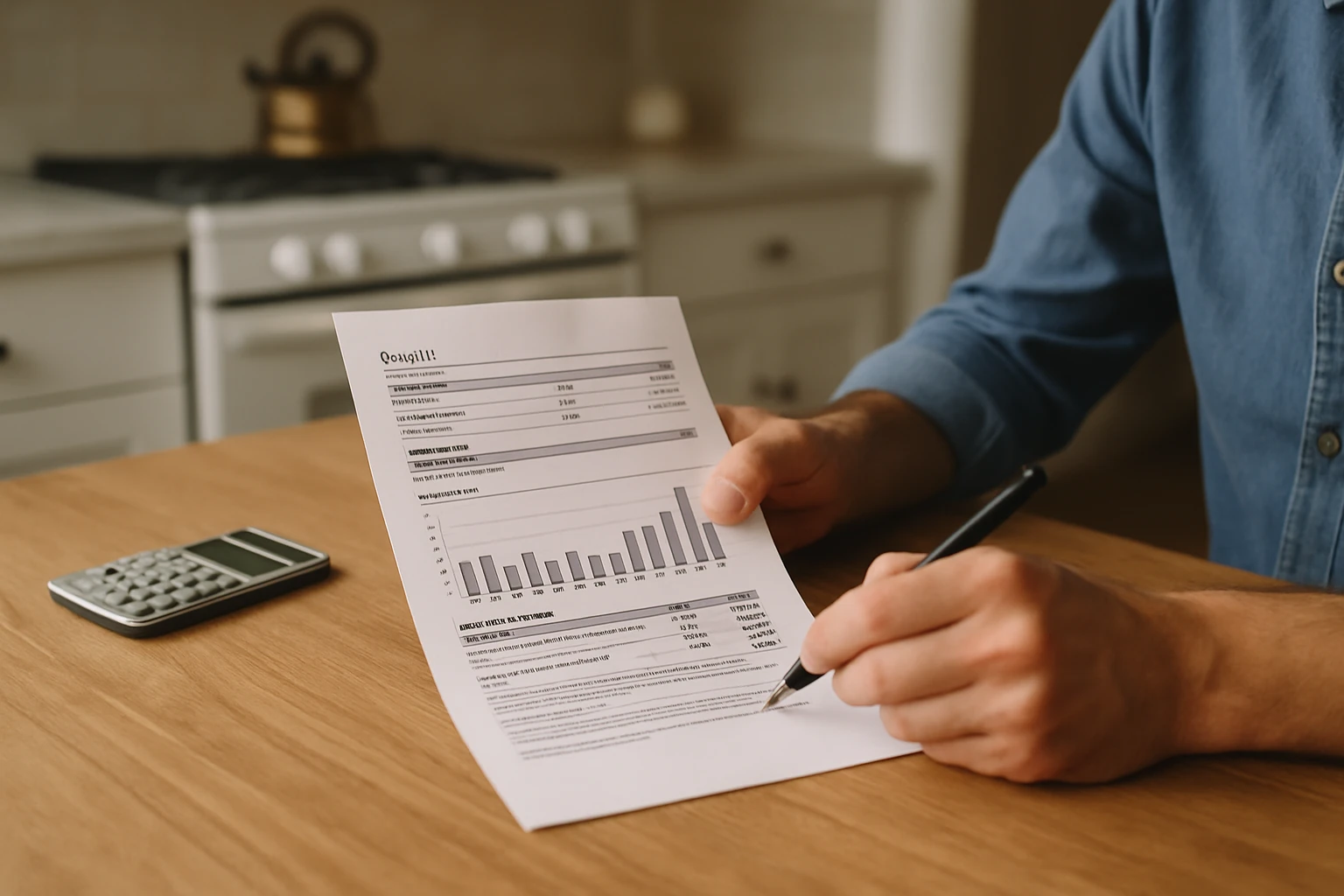 Gas stove flame in a kitchen